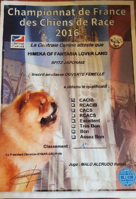 Of Fantasia Lover Land - Championnat de France 2016